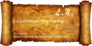 Leichtman Marianna névjegykártya